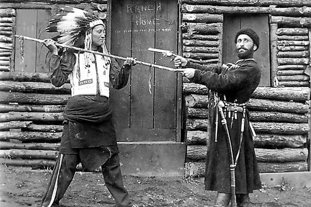 An Indian fights a cossack