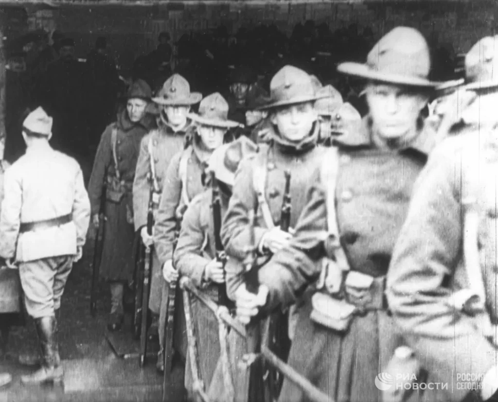 American troops in the Far East. 1919